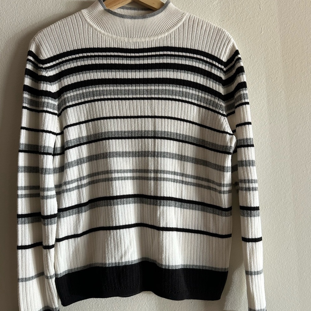 Laura Scott Men's Crewneck Sweater in Black, White, and Gray